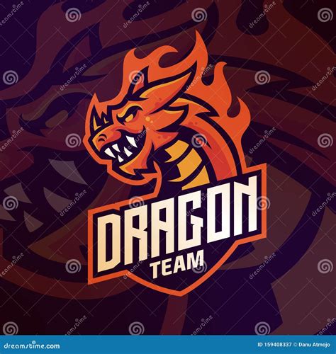 Dragon Logo Mascot For Gaming Esport Sport Team Vector Template Stock
