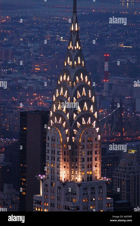 View Of Chrysler Building At Night From The Top Of Empire State