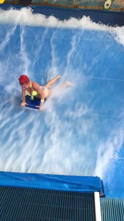 WATCH Bikini Clad Surfer Ends Up Red Faced After Wave Machine Fail Daily Star