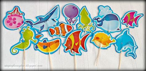 Ocean Cake Toppers Sea Life Cake Toppers Fish Cake Toppers Etsy Ocean Cakes Ocean Birthday