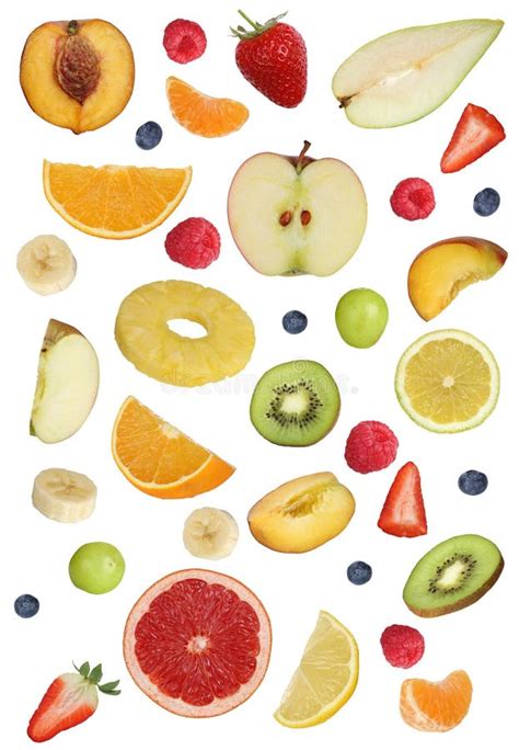 Collage Of Fruits Like Apples Fruit Oranges Banana And Strawberry