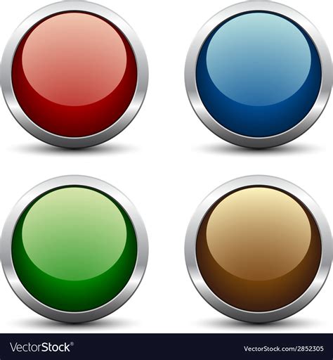 Glossy Buttons Royalty Free Vector Image Vectorstock