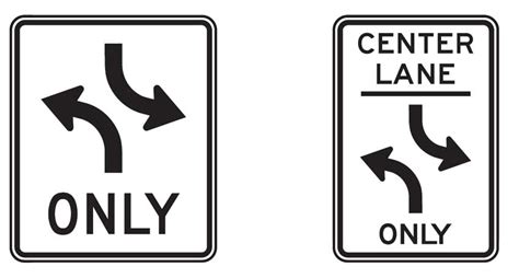 Which Sign Indicates That Two Lanes Of Traffic Are Permitted To Turn