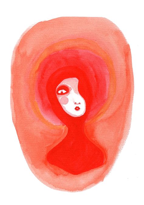 Red lady, quirky, weird, art, watercolour, art print, illustration (With images) | Quirky art ...