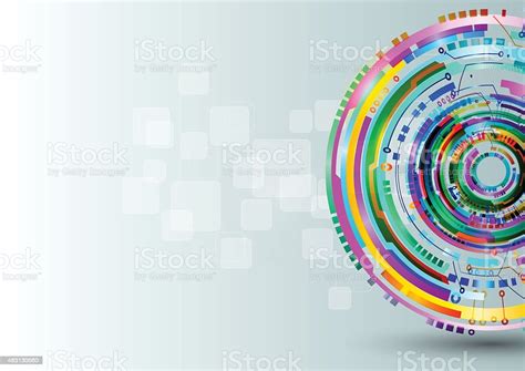 Abstract Colorful Technology Circles Vector Background Stock Vector Art