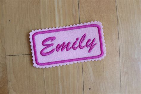 Embroidered Name Patch With Iron On Backing In 5x2 Inches With Jagged