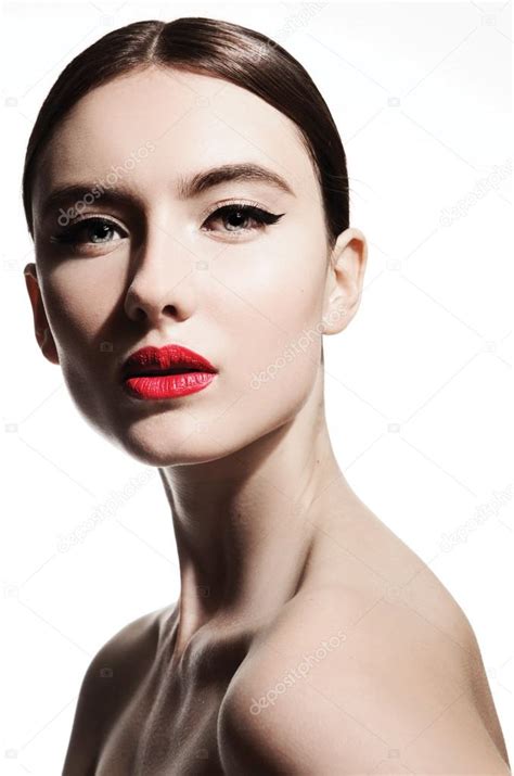 Female Model Face With Stylish Make Up — Stock Photo © 95613886