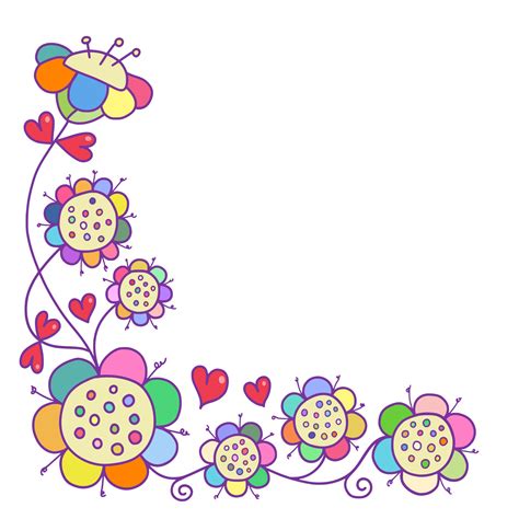 Colorful Flower Border Clip Art