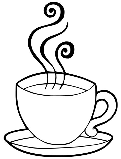 Cup Of Coffee Coloring Page Coloring Rocks Hot Chocolate Drawing