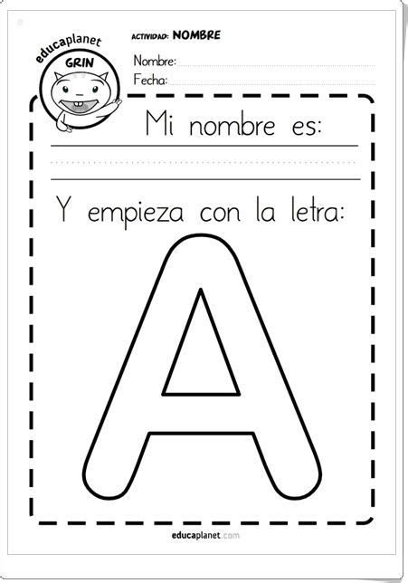 Mi Nombre Es Y Empieza Con La Letra Cuadernillo De