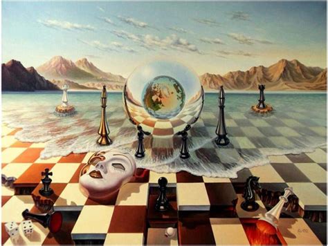 Amazonde Zhaoyang Art Salvador Dali Surrealismus Schach Auf Dem Meer