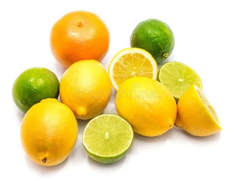 Citrus Fruit Isolated On White Stock Photo Image Of Grass Emerald
