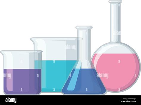 Different Sizes Of Beakers With Liquid Illustration Stock Vector Image