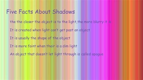 Facts About Shadows For Kids
