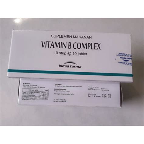 Jual Vitamin B Complex Kimia Farma Shopee Indonesia