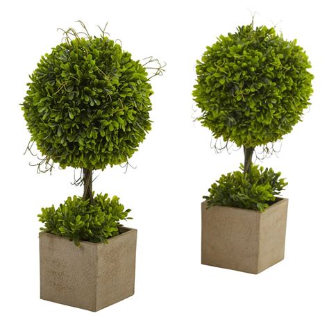 Sears has a great selection of faux floral decoration. Nearly Natural 16-in Green Artificial Boxwood at Lowes.com
