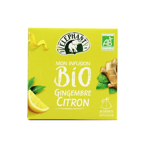Achat Vente Elephant Mon Infusion Gingembre Citron Bio Sachets