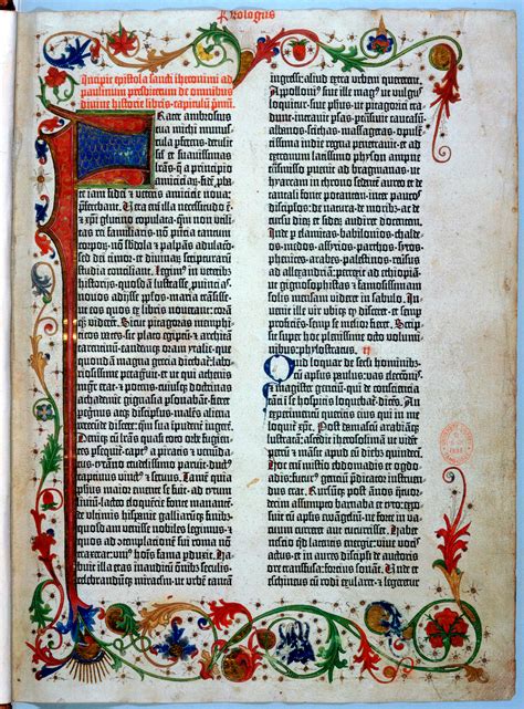 The Gutenberg Bible Zoom In On A Page From An Original Copy Time