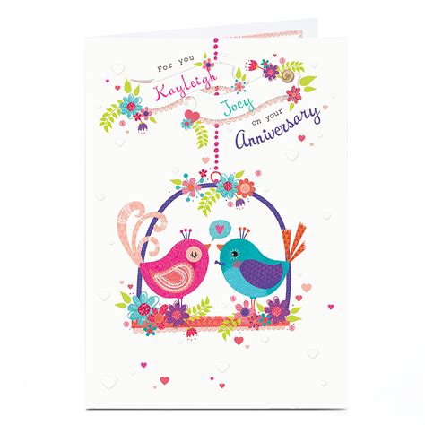Buy Personalised Anniversary Card Love Birds For Gbp 179 499 Card