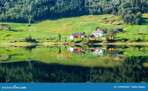 Farm Near Voss Hordaland County In Norway Stock Photo Image Of Houses