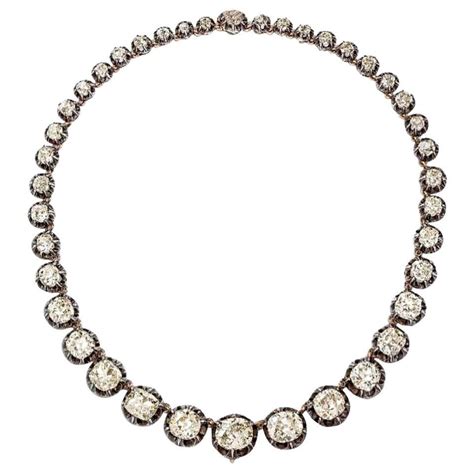 Impressive Victorian Diamond Riviere Necklace For Sale At 1stdibs