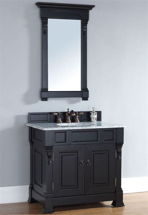 Save 12% more at checkout. 36 inch Antique Black Bathroom Vanity Carrera White Marble ...