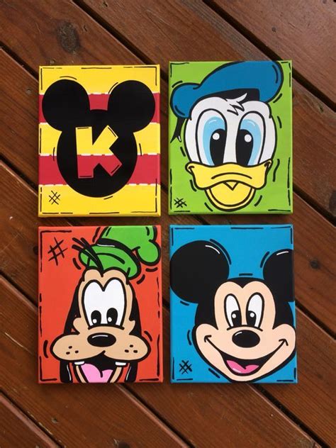 Hand Painted Mickey Mouse Clubhouse Canvas Easy Canvas Art Cute Canvas