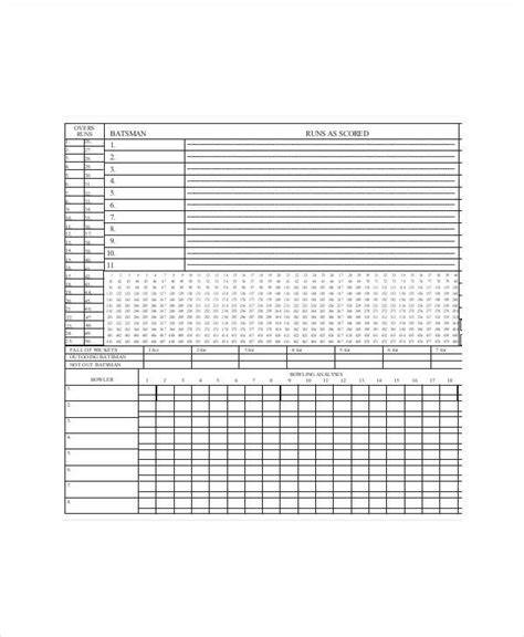 Printable Cricket Dart Score Sheets