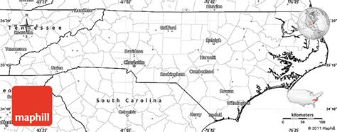 Blank Simple Map Of North Carolina