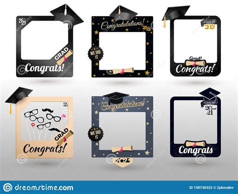 Big Set Of Graduation Party Photo Booth Props Concept For Selfie