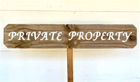 Private Property Sign No Trespassing Rustic Wooden Yard Etsy