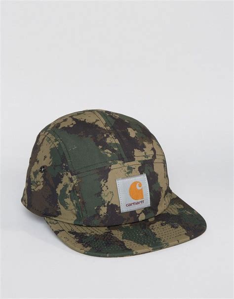 Image 1 Of Carhartt Wip X Starter Cap 5 Panel Camo Camo Hats Five