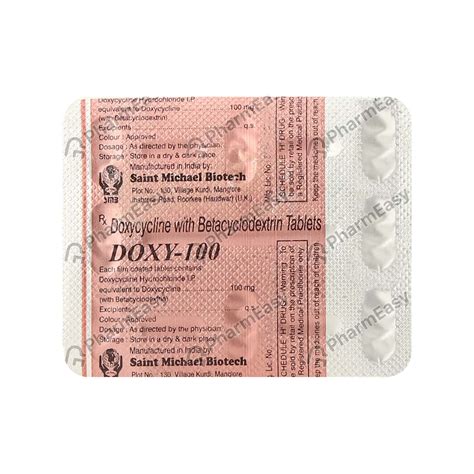 Doxy 100 Mg Tablet 8 Uses Side Effects Price And Dosage Pharmeasy