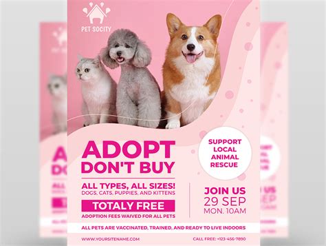 Pet Adoption Flyer Template By Owpictures On Dribbble