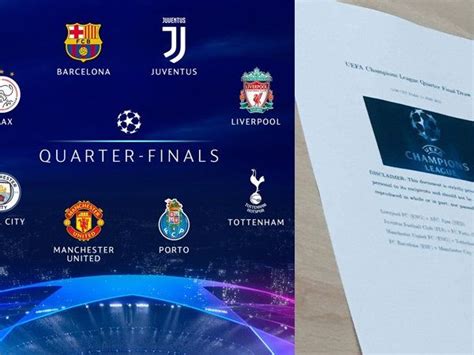 Liverpool, spurs, chelsea and barcelona to learn fate (image: UEFA Champions League quarter-finals draw fixed? Fans ...