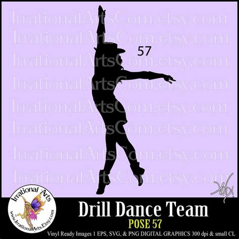 Drill Dance Team Silhouettes Pose 57 1 Eps And Svg Vinyl Ready Files