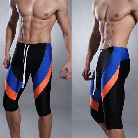 2019 Superbody Mens Long Swimwear Male Swimming Half Pants Mans