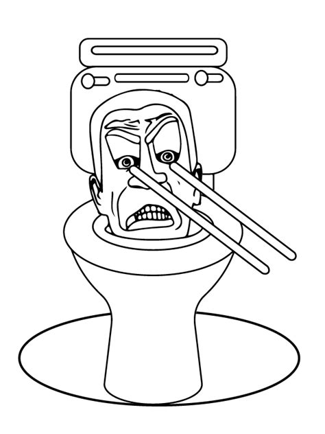 Skibidi Toilet Coloring Page In 2023 Coloring Pages Toilet Drawing
