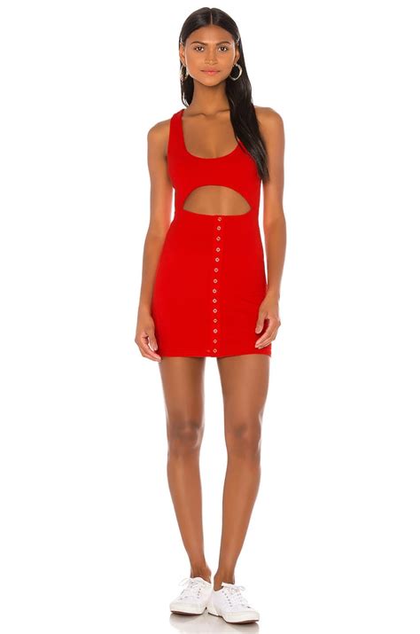 Superdown Liza Snap Mini Dress In Red The Never Have I Ever Casts