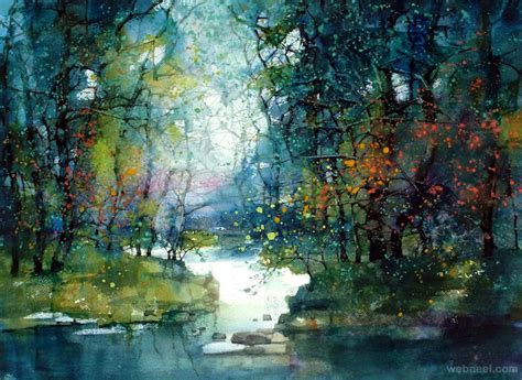 15 Beautiful Watercolor Landscape Paintings By Zl Feng