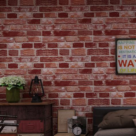 New Chinese Vintage Nostalgic Pattern Non Woven Wallpaper 3d Brick Cafe