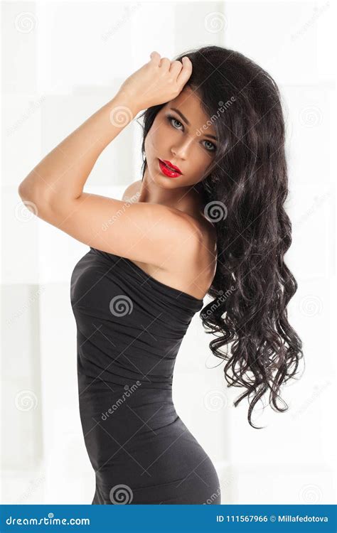 Sexy Mode Modell Woman Sch Ner Brunette Stockfoto Bild Von Karosserie
