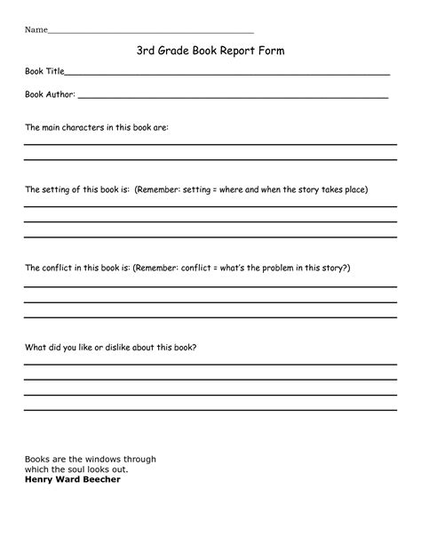 7 Best Images Of Third Grade Animal Report Printable