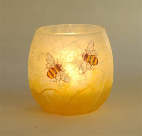 Best Selling Bee Candle Holder Glittery Bees On Golden Honey Etsy