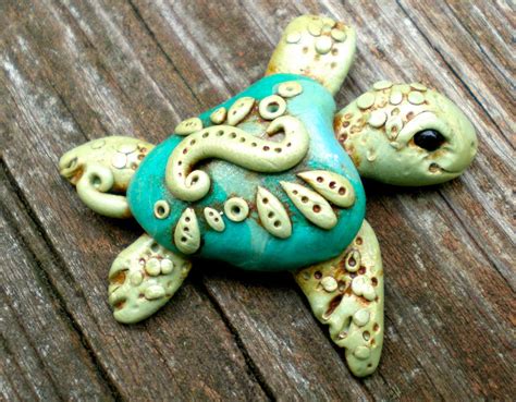 Polymer Clay Sea Turtle Beadpendant By Darbella Designs Polymer Clay