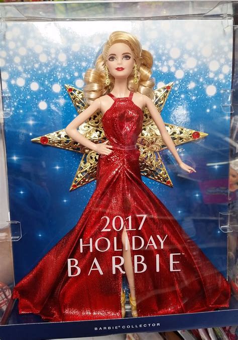 2017 Holiday Barbie Doll Blonde Barbie Collector Red Dress Barbie Barbiecollector