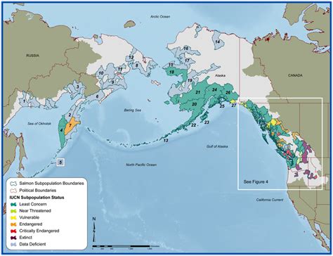 Range Wide Map Of Assessed Sockeye Salmon And Their Iucn Download