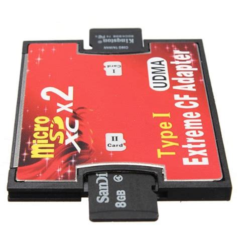 Dual Port Micro Sdsdxc Tf To Compact Flash Cf Type I Memory Card