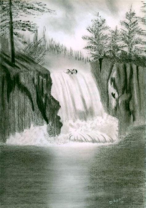 See more ideas about charcoal drawing, drawings, scenery. Waterfall Pencil Drawing at GetDrawings | Free download