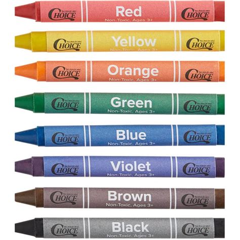 Choice Bulk Crayons In 8 Assorted Colors 1000case